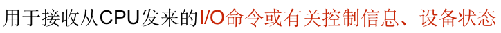 用于接收從CPU發來的I/O命令或有關控制資訊、設備狀態