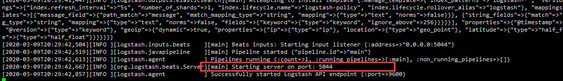 應用filebeat-pipeline.conf啟動logstash