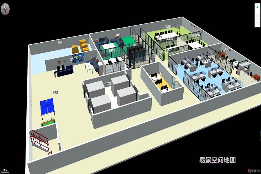 制作智慧商業辦公樓、寫字樓風格室內電子地圖