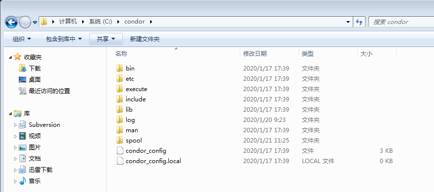 HTCondor安裝目錄