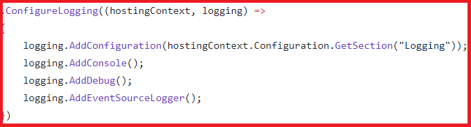 ASP.NET Core Request Processing Pipeline ConfigureLogging