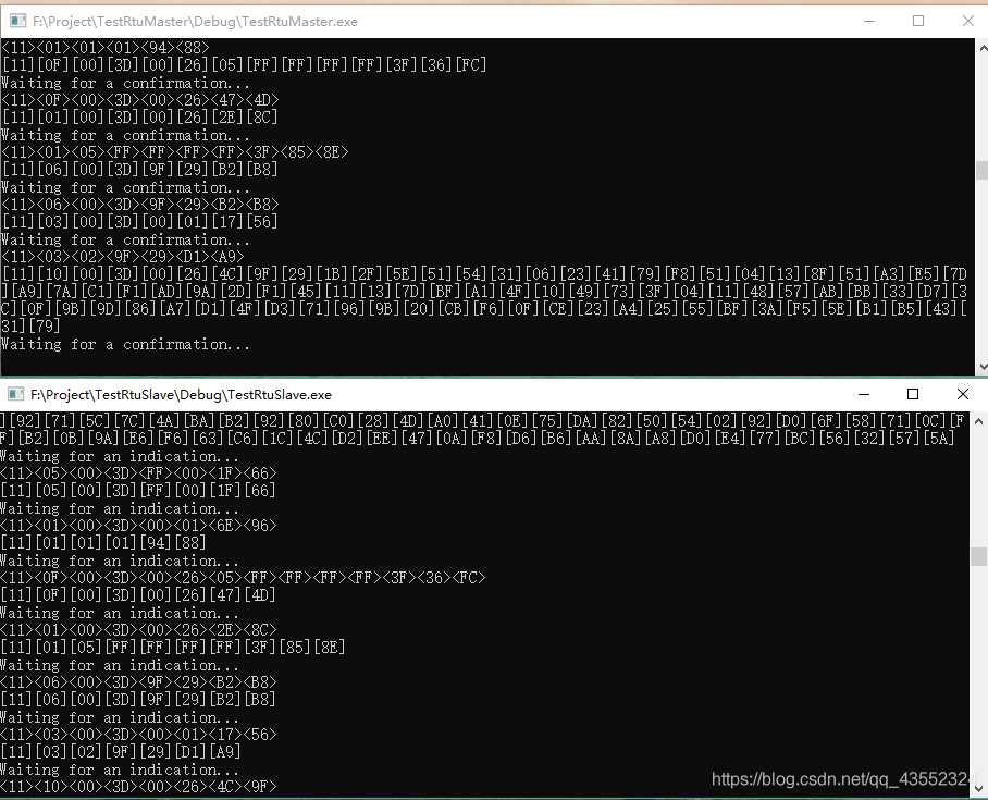 modbus RTU通訊執行命令視窗