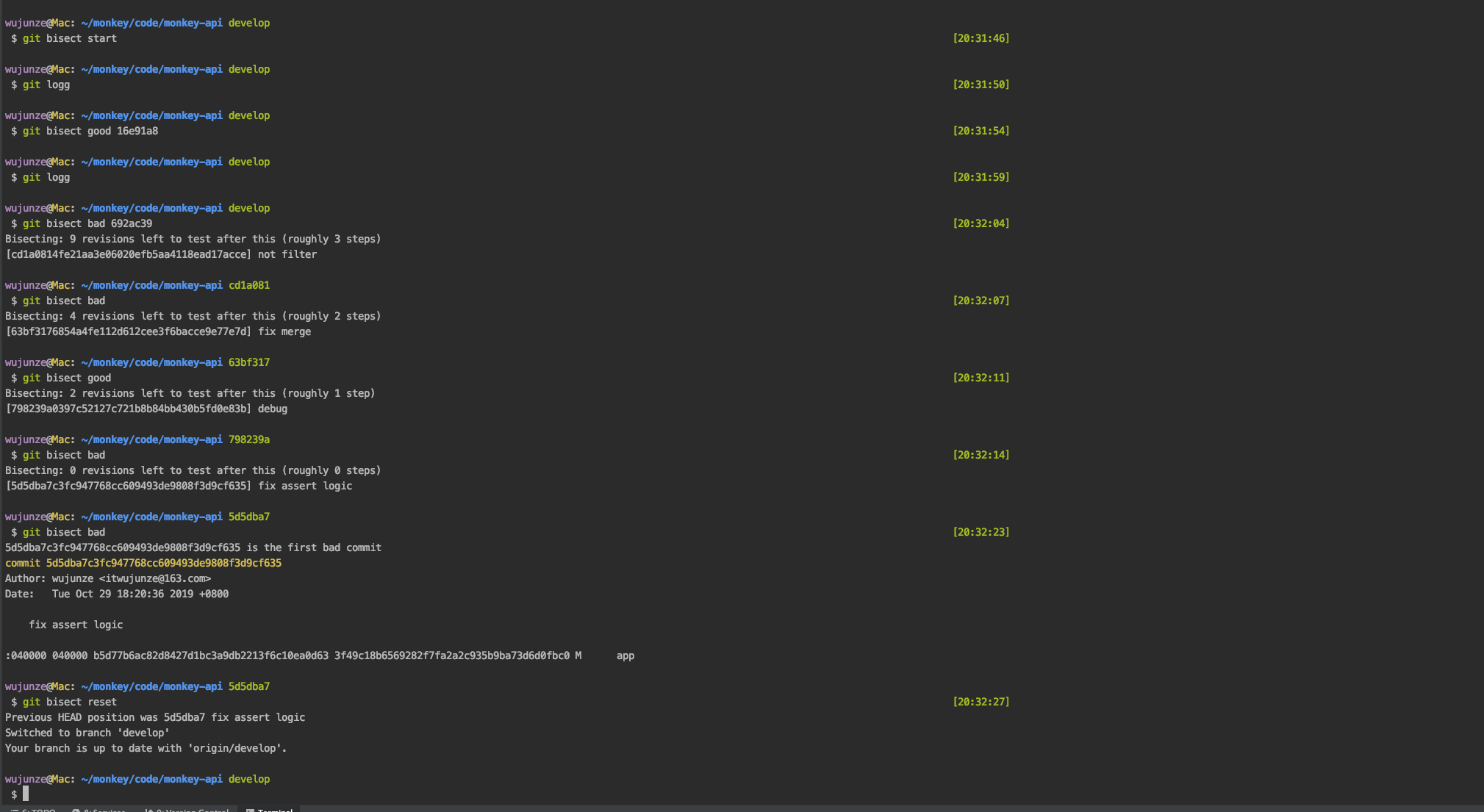 git bisect
