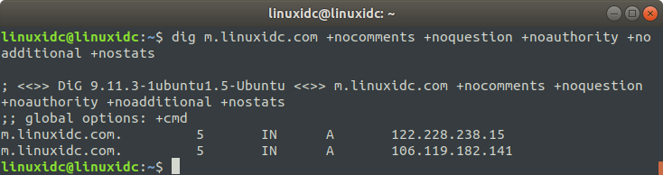 Linux dig 命令使用詳解