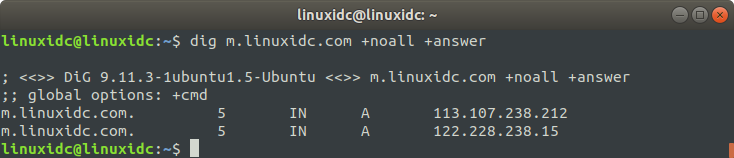 Linux dig 命令使用詳解