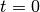 t = 0