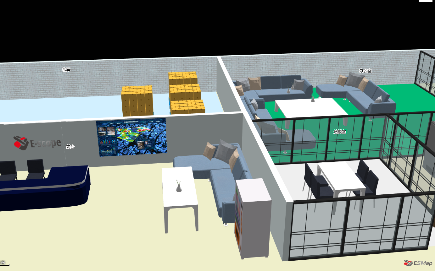 3dmax上傳三維模型制作室內三維地圖效果2