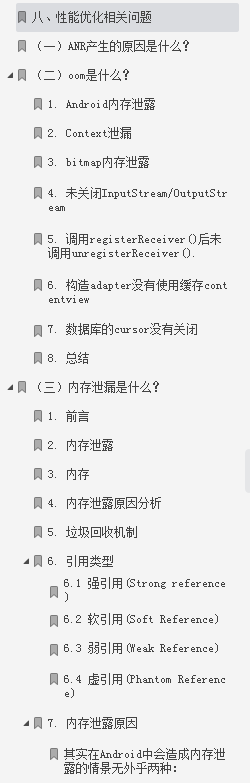 性能優化部分目錄截圖