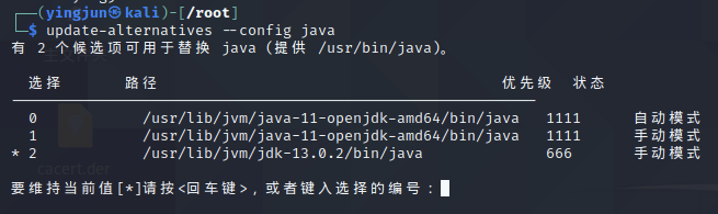 選擇JDK13的編號