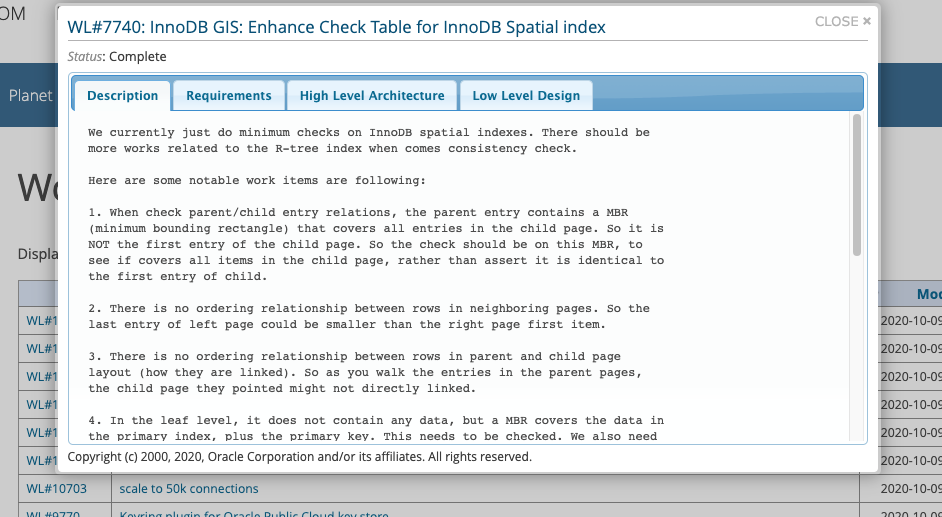 我做的check空間索引的特性worklog