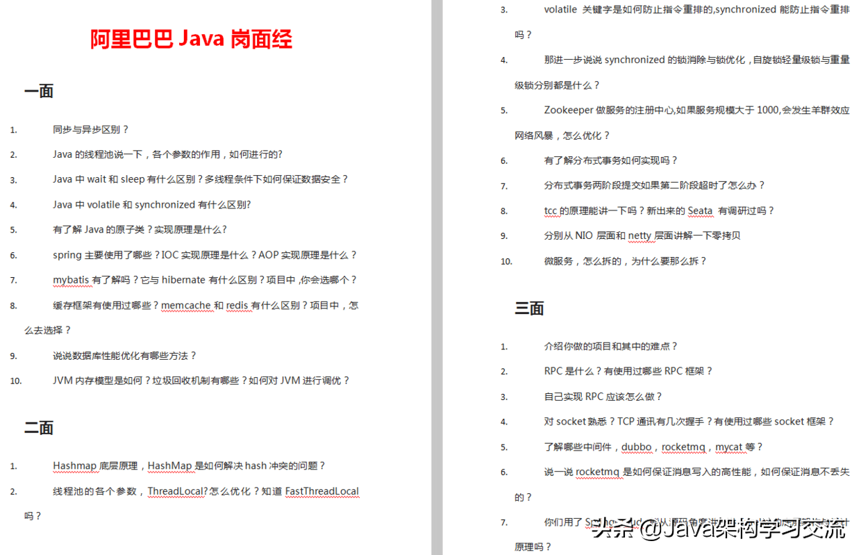阿里大牛自己記錄整理的一線互聯網公司面試（阿里、網易、位元組）