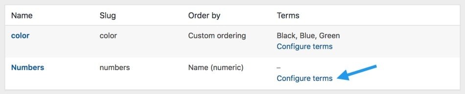attributes configure terms - 如何在WooCommerce中管理產品類別、標簽和屬性