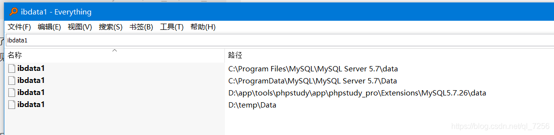 Everything查詢結果
