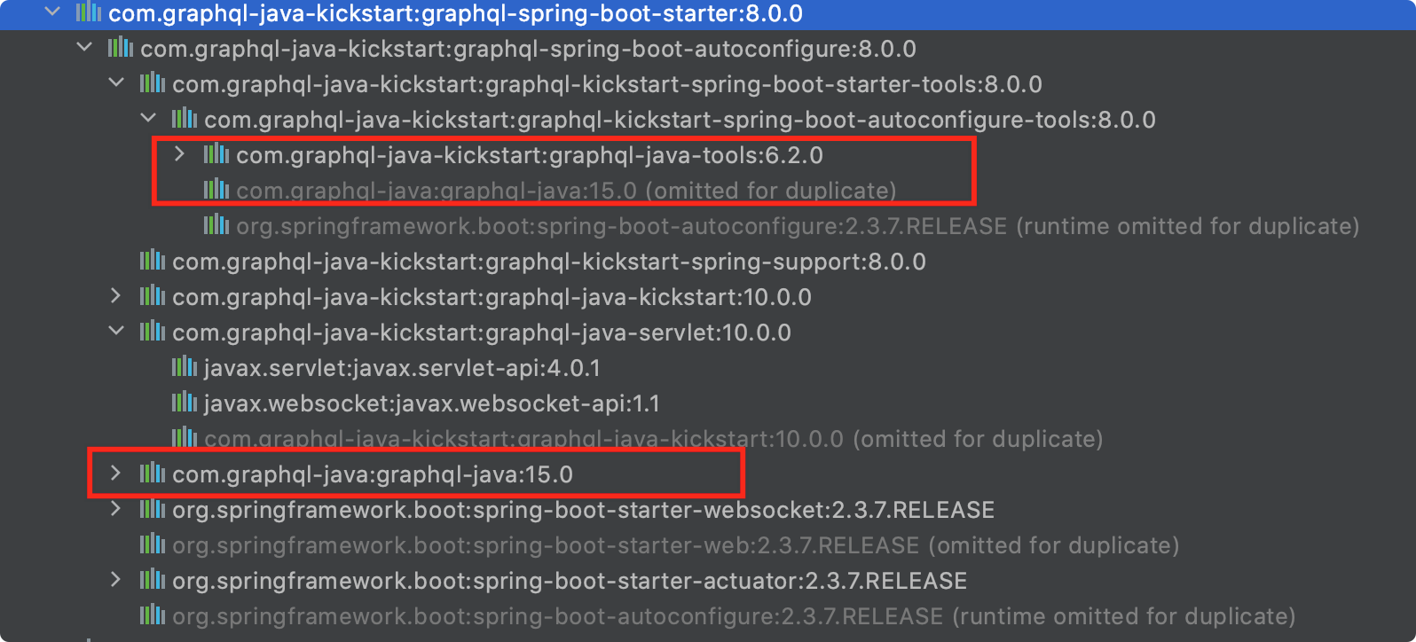 graphql-spring-boot-starter 相關依賴