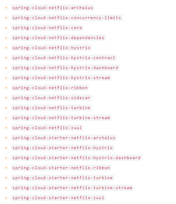 Spring Cloud本次移除的Netflix組件