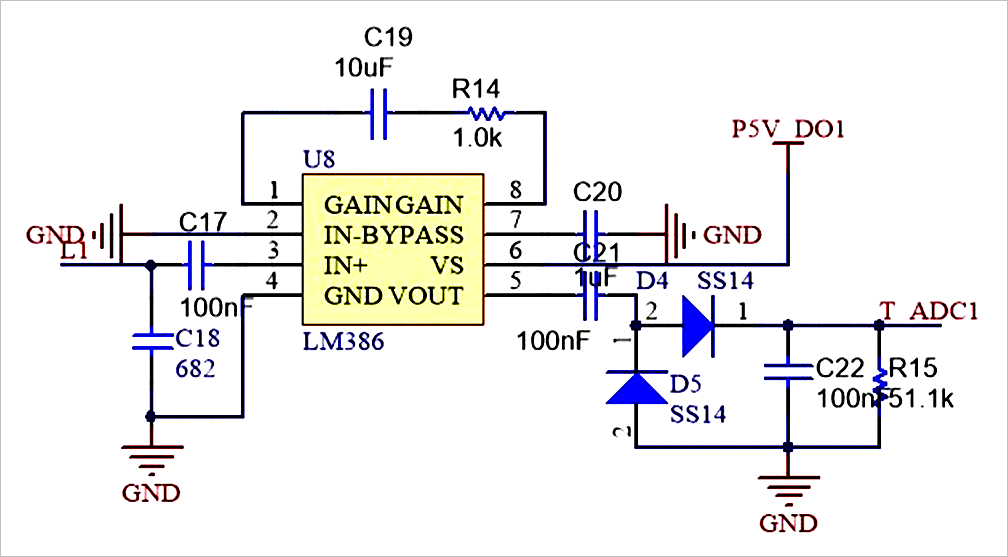 ▲ 采集級放大電路原理圖