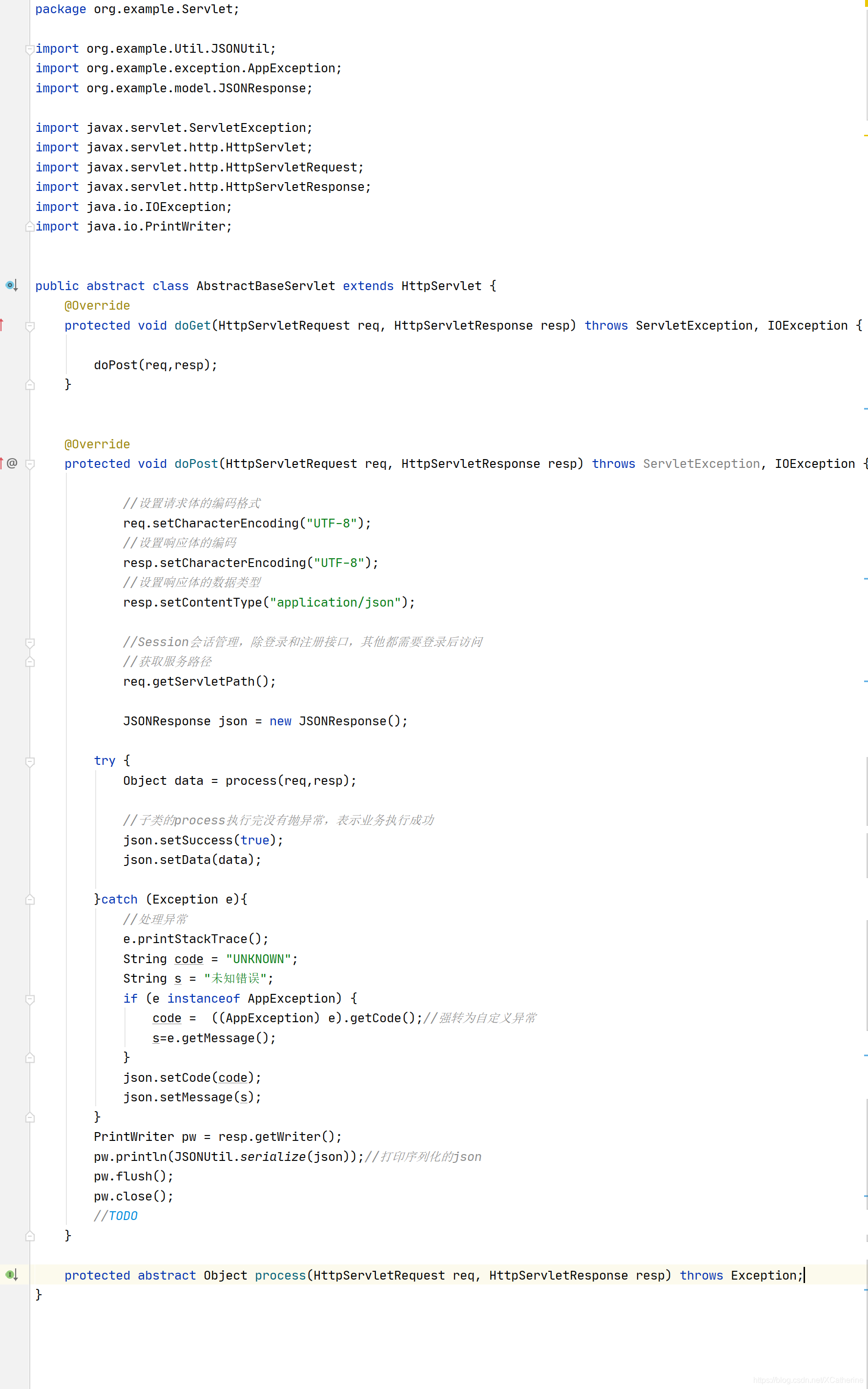 AbstractBaseServlet類的實作