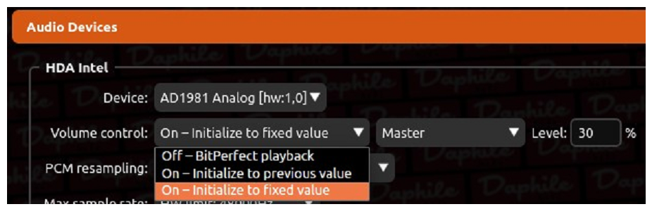 Volume control