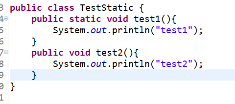 Java static關鍵字修飾方法