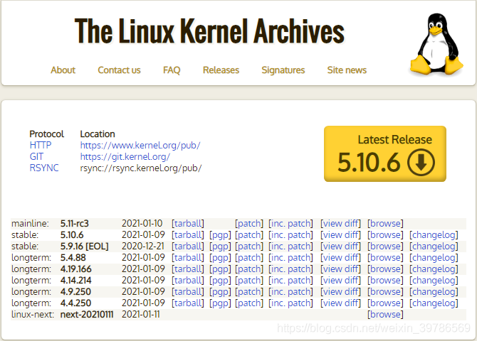 截圖(來自:Kernel.Org)