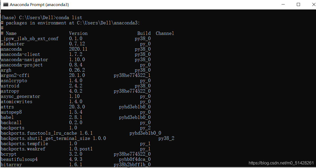 conda list