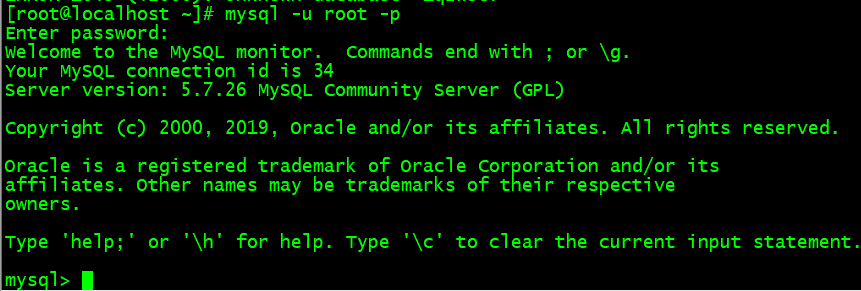 登錄mysql