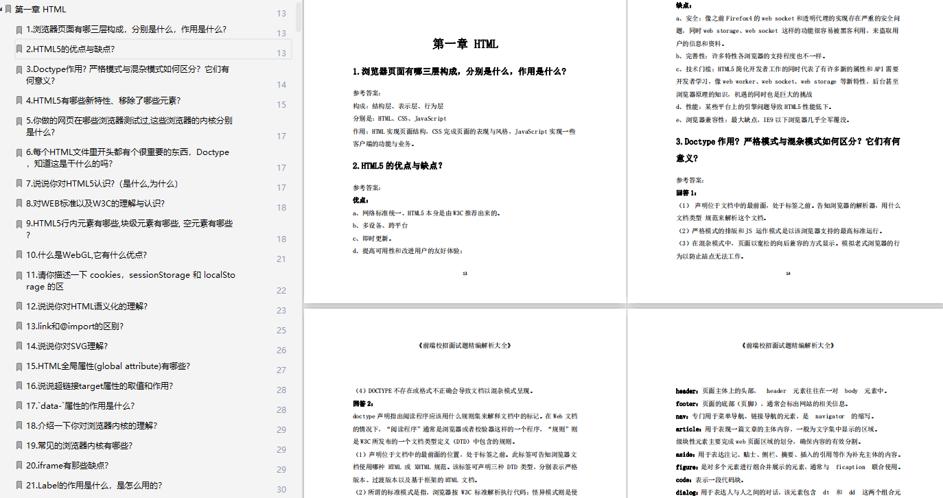 前端校招面試題詳解