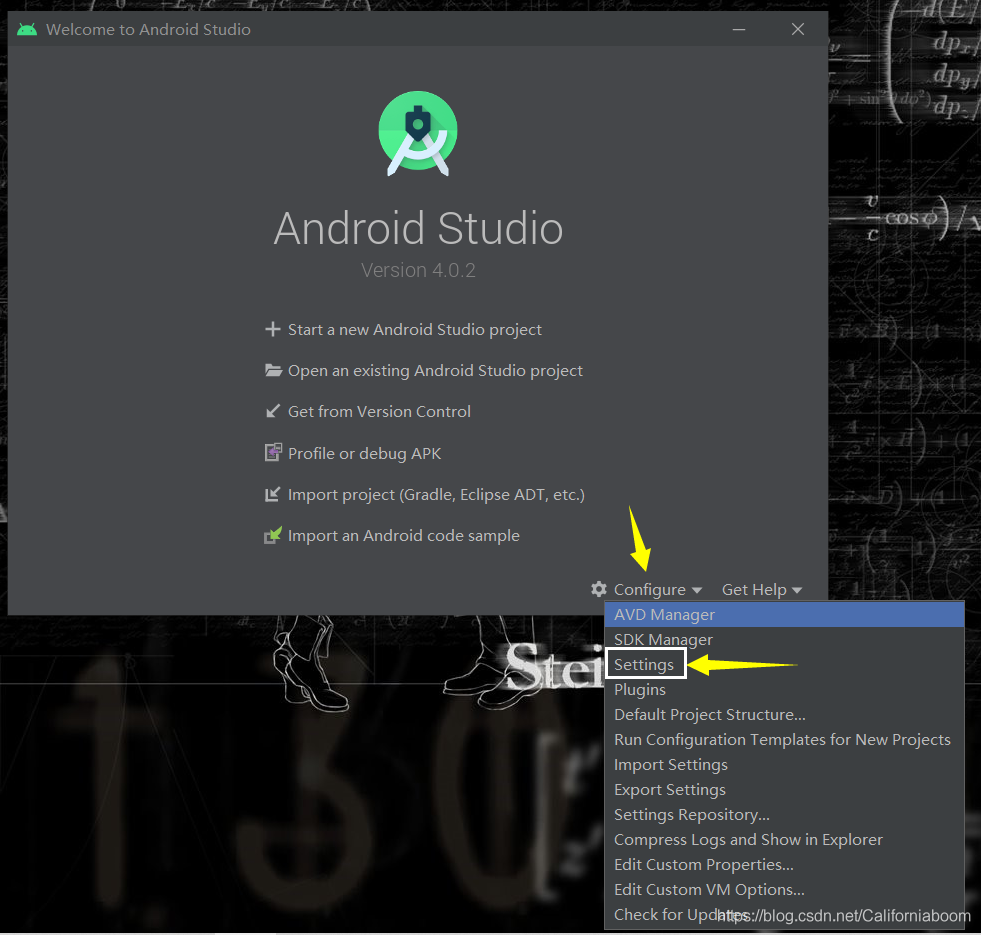 打開Configure ==> Settings