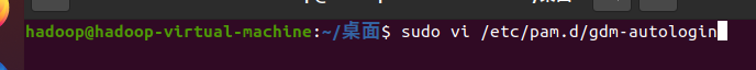 此處我使用了之前的用戶,輸入 sudo vi /etc/pam.d/gdm-autologin