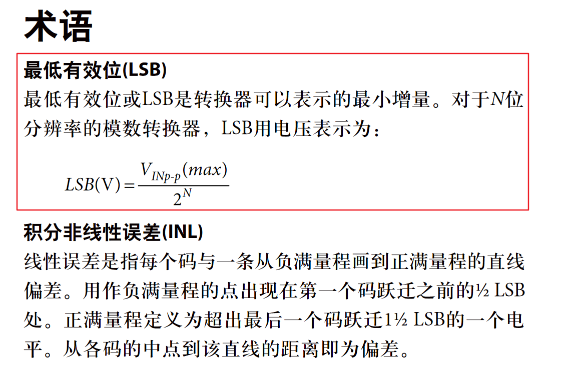 截取自某12位ADC芯片資料手冊