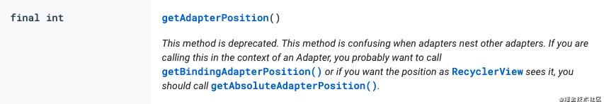 getAdapterPostion is deprecated