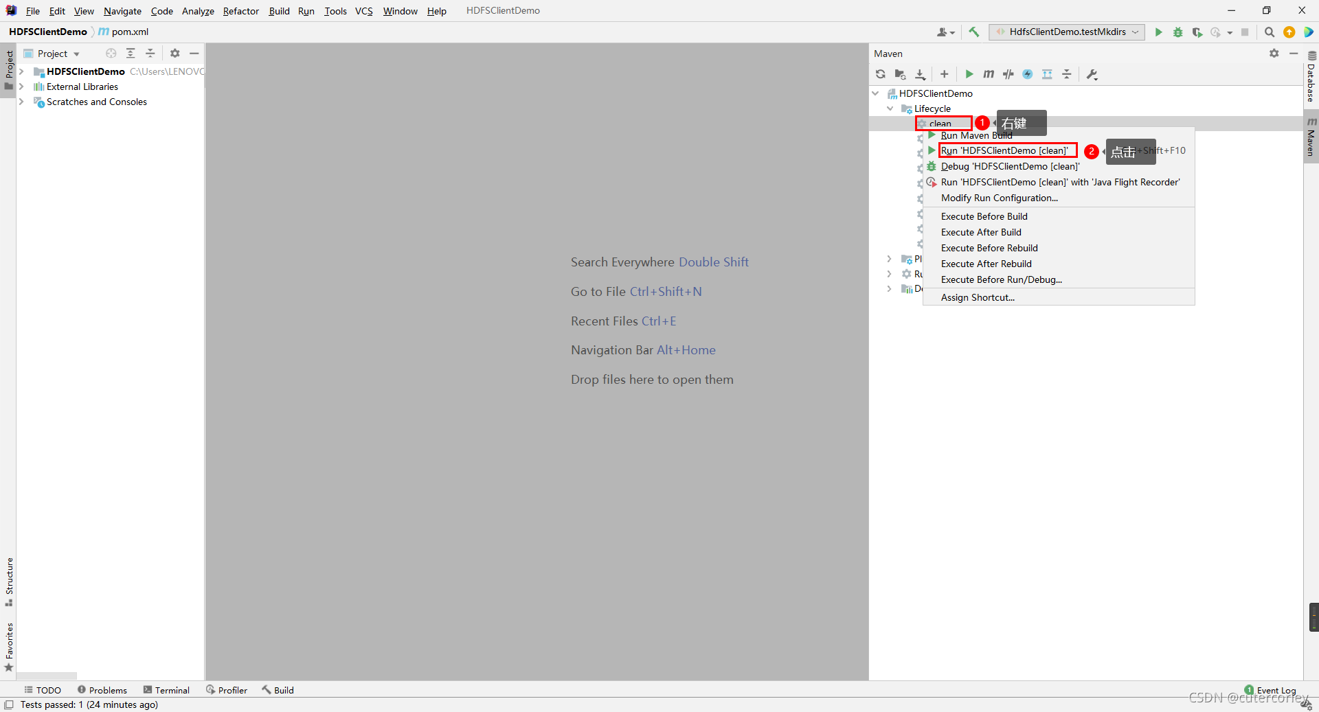 idea maven clean