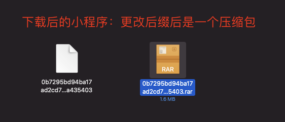 下載后的小程式是一個壓縮包