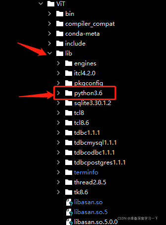 打開lib找到python