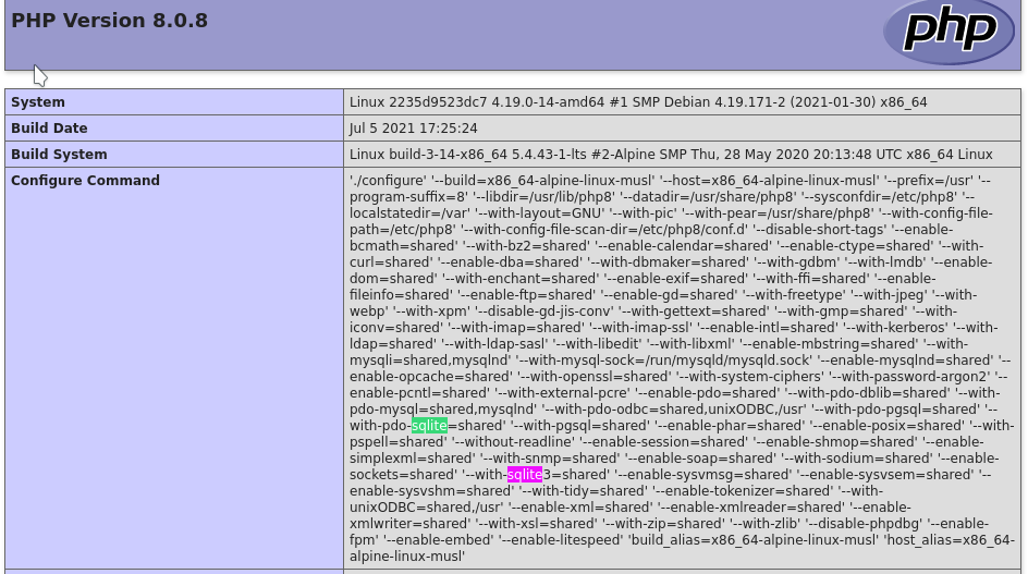 使用 SQLite 的 PHP 使用 Nginx 引發錯誤
