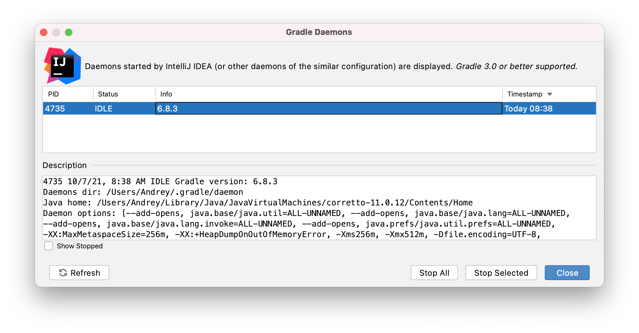 從 IntelliJ IDEA 中暫時殺死或重新啟動 Gradle Daemon？“gradle --stop”不起作用