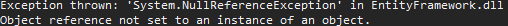 EntityFramework.dll 中的 ASP.NET MVC 'System.NullReferenceException'