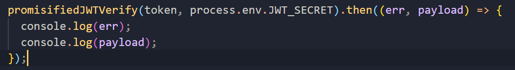 為什么這個承諾的 JWT.verify 不起作用？