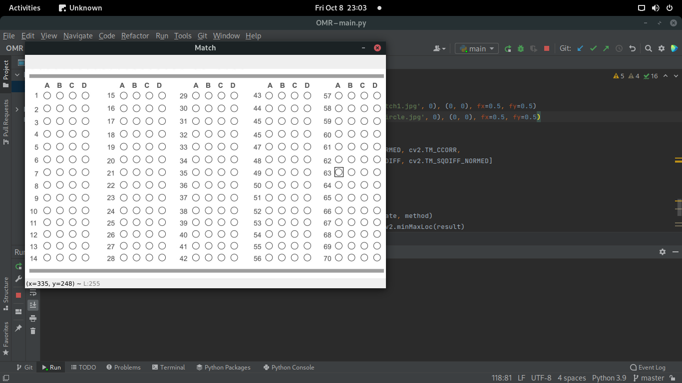 使用 Python OpenCV 檢測影像中的所有圓圈（光學標記識別）