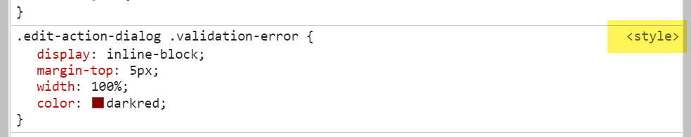 Chrome 開發人員工具“樣式”選項卡中的“<style>”指的是什么？