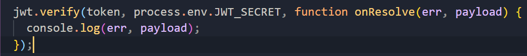 為什么這個承諾的 JWT.verify 不起作用？