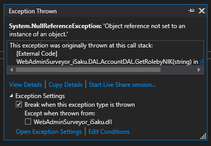 EntityFramework.dll 中的 ASP.NET MVC 'System.NullReferenceException'