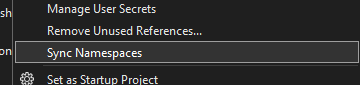 Visual Studio 中的“同步命名空間”功能有什么作用？
