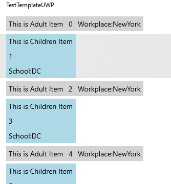 如何為listView UWP C#中的每一項自定義UI或DataTemplate