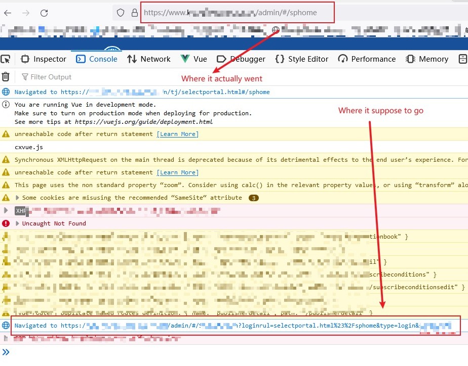 帶有 Vue.js 的 Firefox 重定向到錯誤的路由
