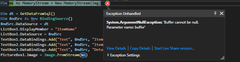 使用串列框從 SQL 獲取影像到圖片框 VB