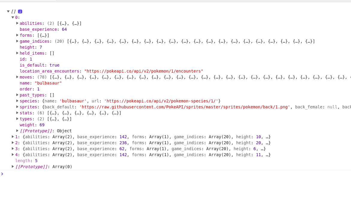 使用 pokeapi JAVASCRIPT 訪問物件資訊