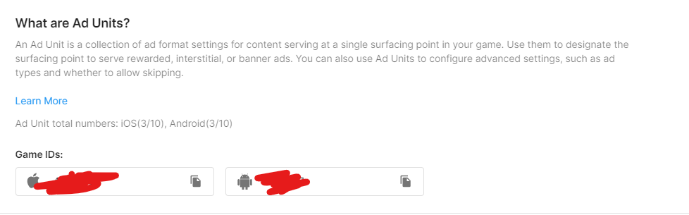 我在哪里可以找到 Unity Ads 的游戲 ID？