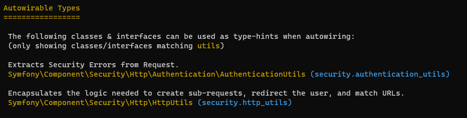 Symfony 從 4.1 升級到 4.4 authenticationutils servicelocator