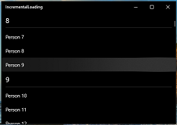 如何使用帶有 CollectionViewSource 的增量加載集合對 UWP 中的串列視圖項進行分組？